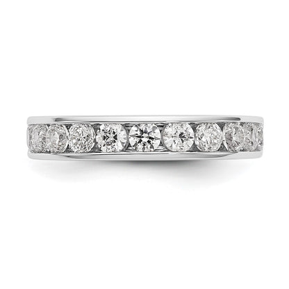 14K White Gold 11 Stone 1 Carat Round Diamond Complete Channel Band