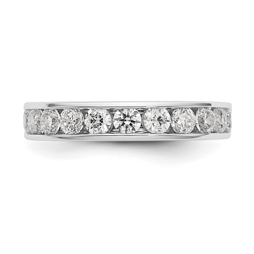 14K White Gold 11-Stone Real Diamond Channel Band