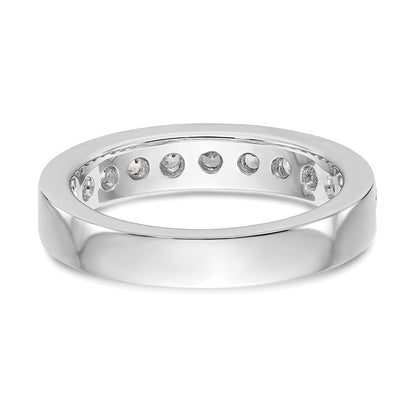 14K White Gold 11 Stone 1 Carat Round Diamond Complete Channel Band