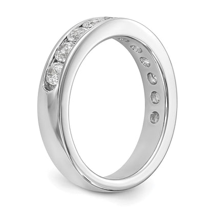 14K White Gold 11-Stone Real Diamond Channel Band