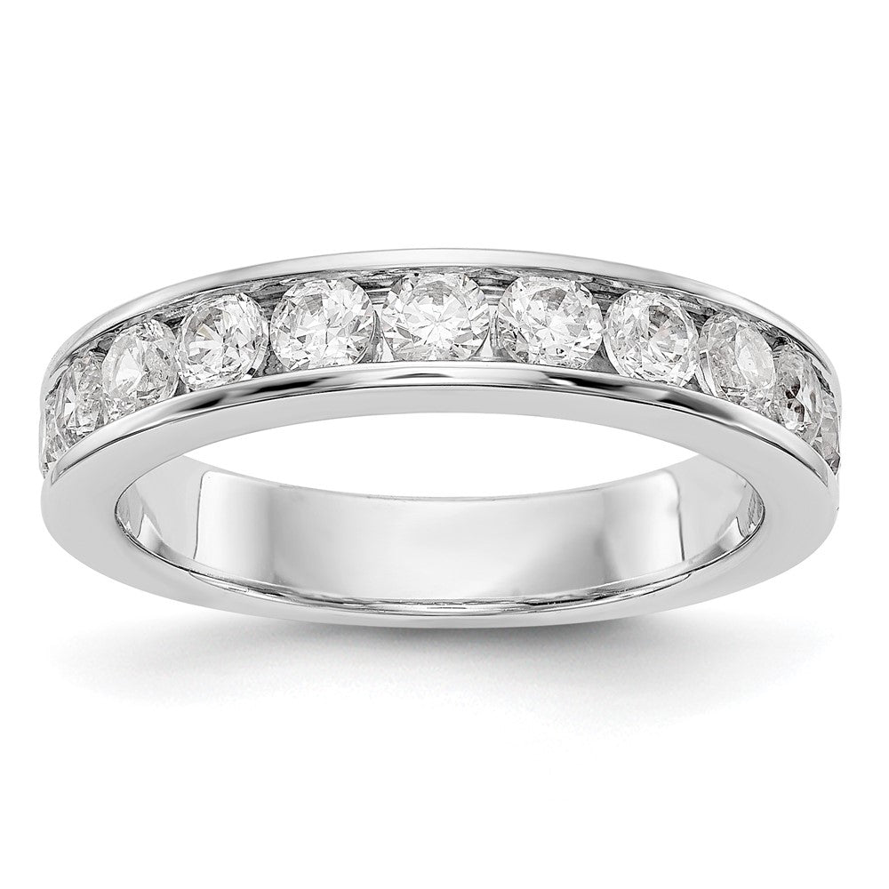 14K White Gold 11 Stone 1 Carat Round Diamond Complete Channel Band