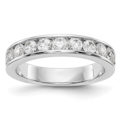 14K White Gold 11-Stone Real Diamond Channel Band