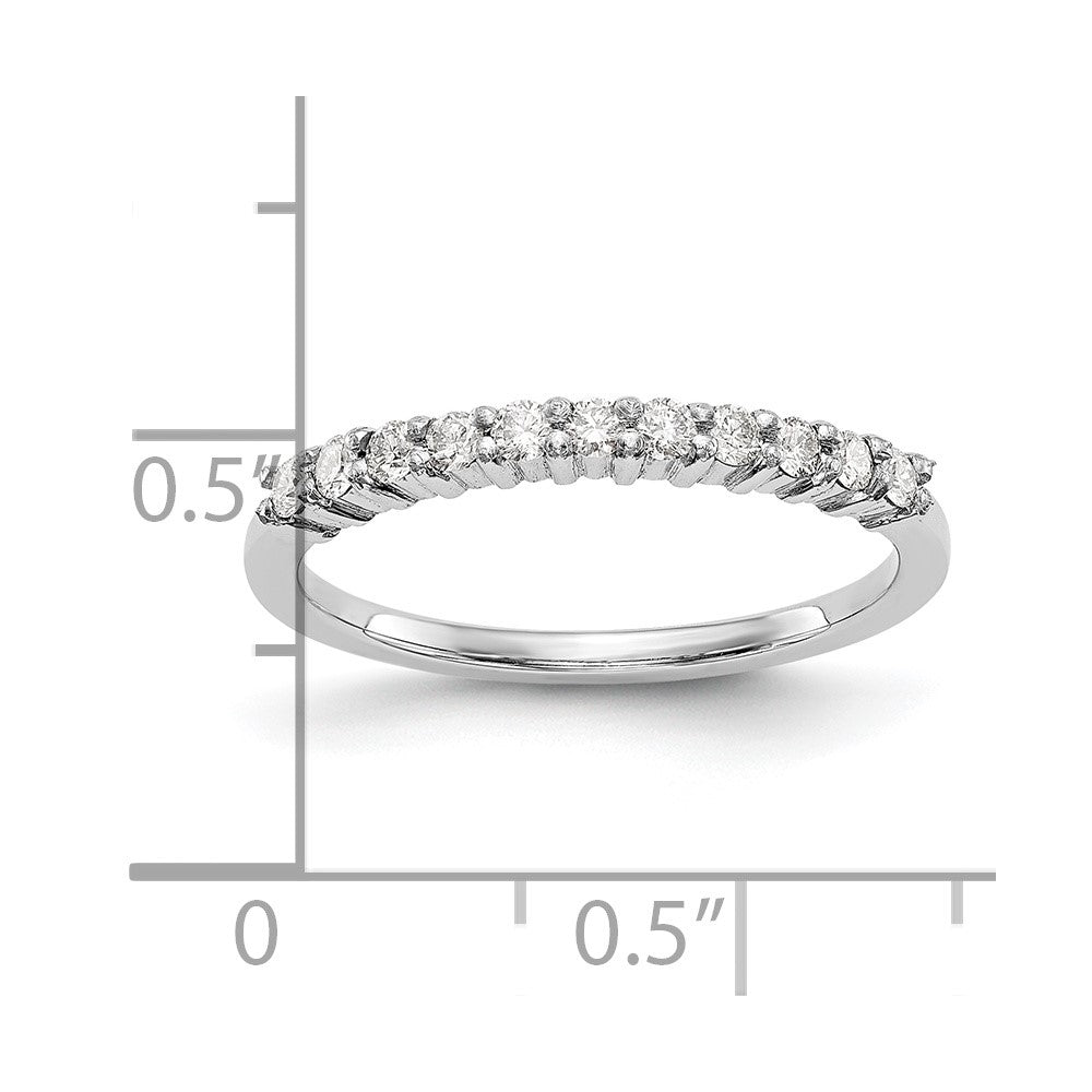 Platinum 11 Stone 1/5 Carat Round Diamond Complete Wedding Band