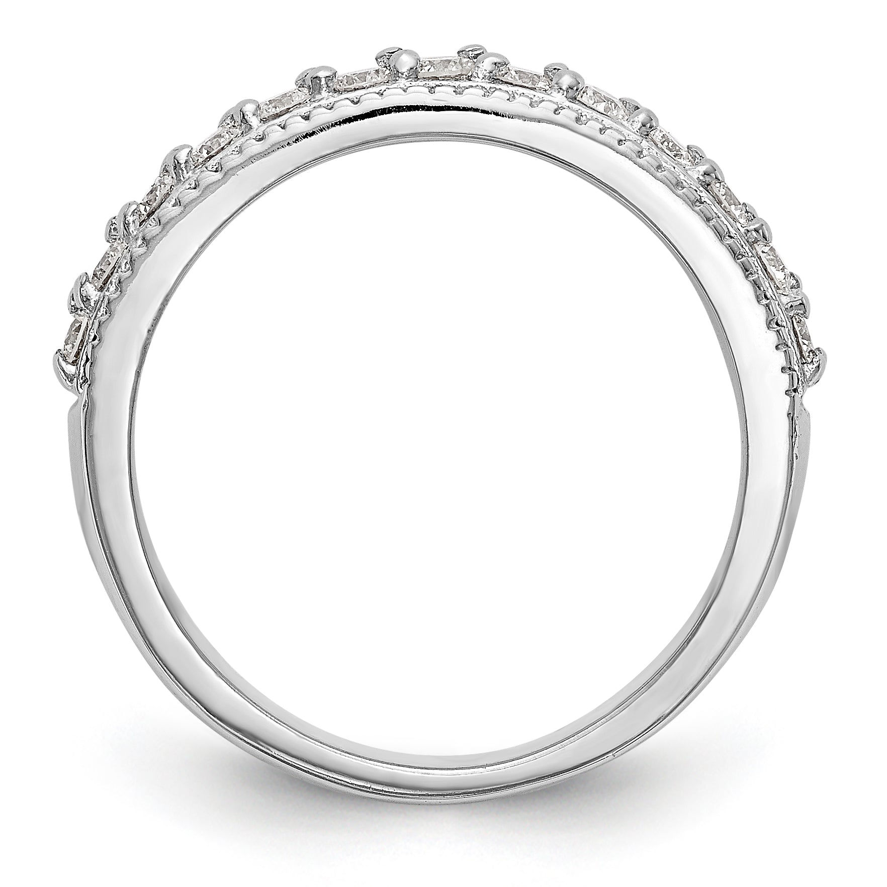 14K White Gold Diamond Band