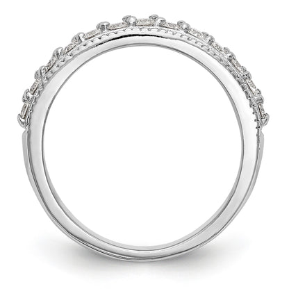 14K White Gold Diamond Band