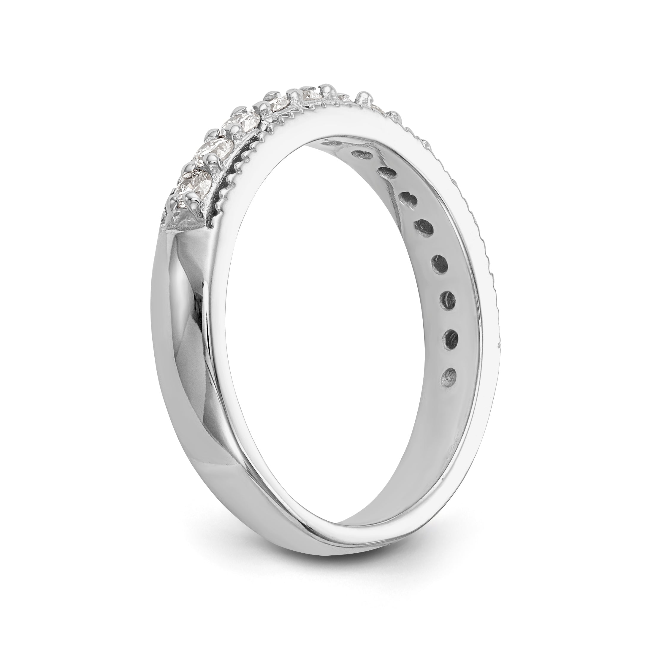 14K White Gold Diamond Band
