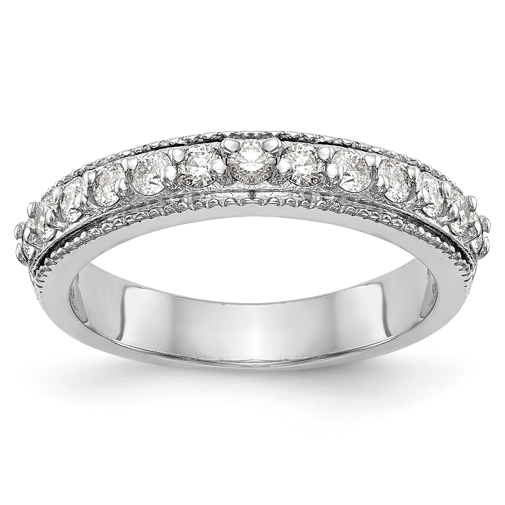 14K White Gold Diamond Band