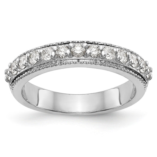 14K White Gold Diamond Band