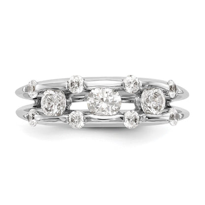 1.00ct. CZ Solid Real 14K White Gold Wedding Band Ring