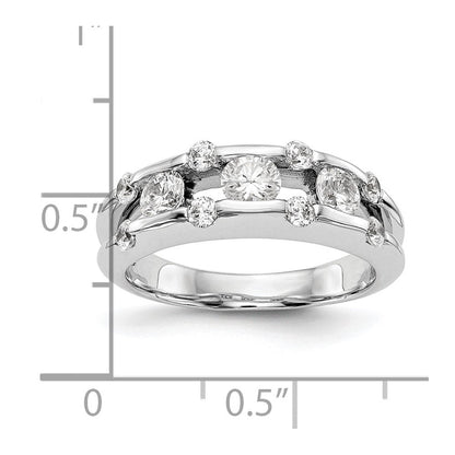 1.00ct. CZ Solid Real 14K White Gold Wedding Band Ring