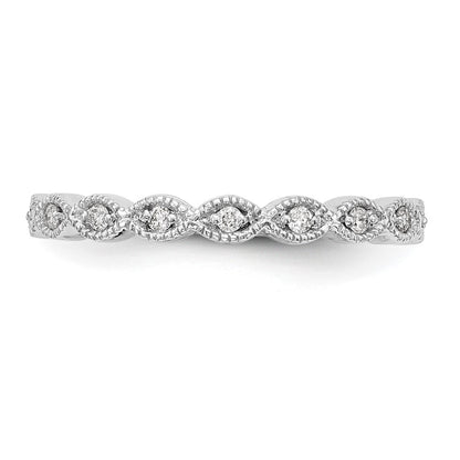 14k White Gold 1/10 Ct. Lab Grown Diamond VS/SI+ G+ Complete Fashion Band