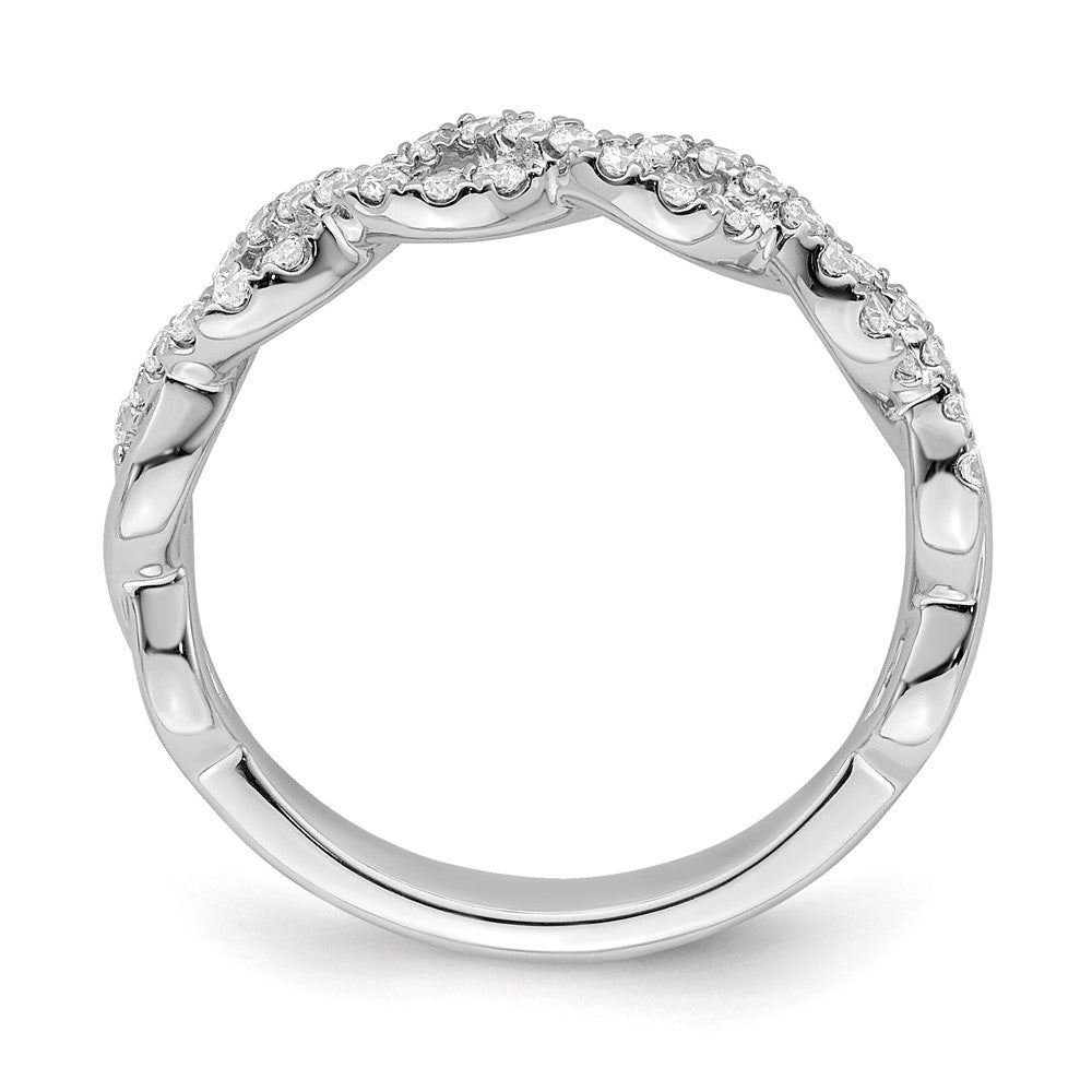 14K White Gold True Origin 1/3 Carat Lab Grown Diamond Vs D E F Intertwined Band