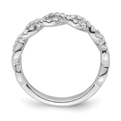14K White Gold True Origin 1/3 Carat Lab Grown Diamond Vs D E F Intertwined Band