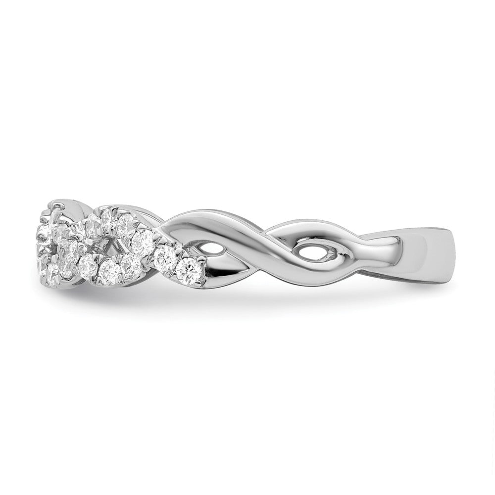 14K White Gold True Origin 1/3 Carat Lab Grown Diamond Vs D E F Intertwined Band