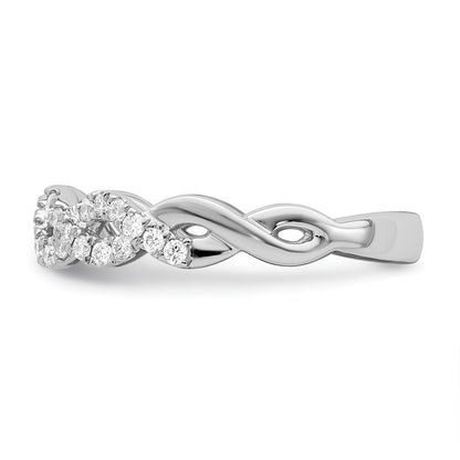 14K White Gold True Origin 1/3 Carat Lab Grown Diamond Vs D E F Intertwined Band
