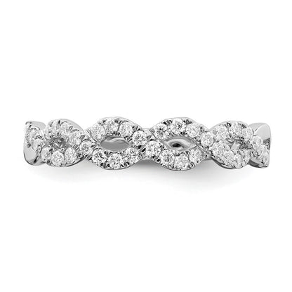 14K White Gold True Origin 1/3 Carat Lab Grown Diamond Vs D E F Intertwined Band