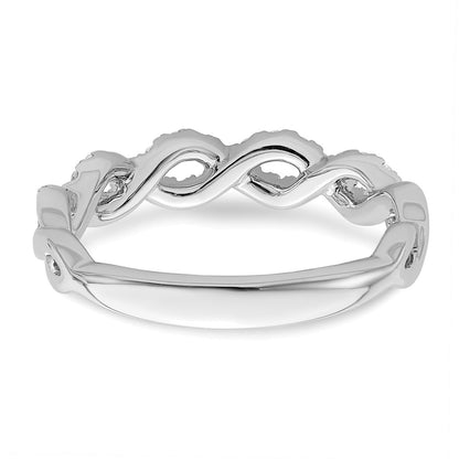 14K White Gold True Origin 1/3 Carat Lab Grown Diamond Vs D E F Intertwined Band