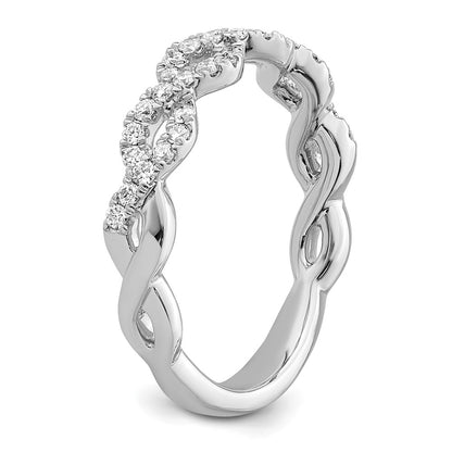 14K White Gold True Origin 1/3 Carat Lab Grown Diamond Vs D E F Intertwined Band