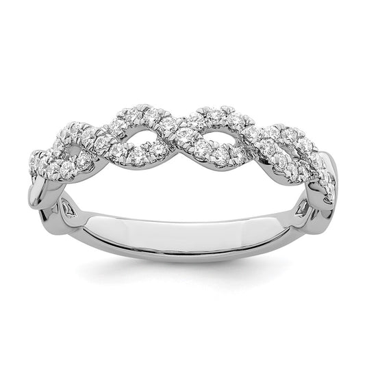 14K White Gold True Origin 1/3 Carat Lab Grown Diamond Vs D E F Intertwined Band