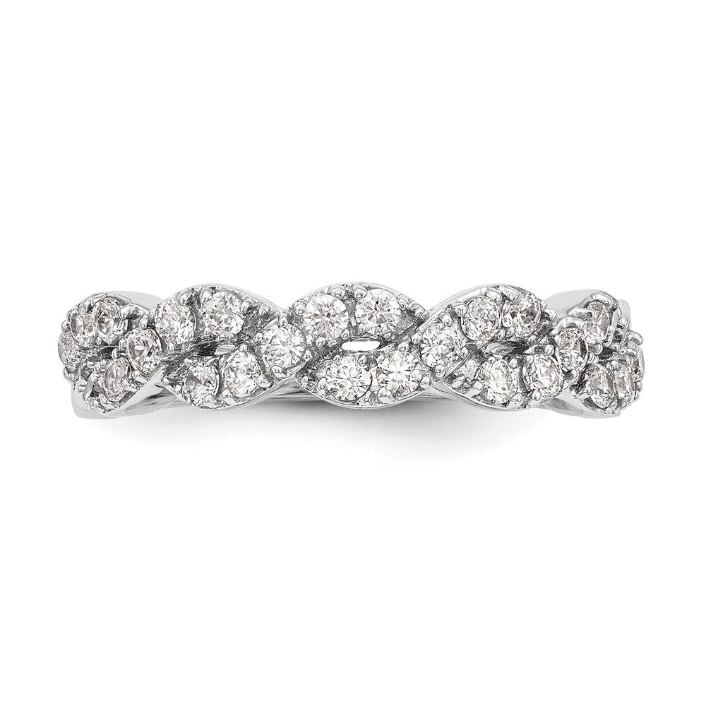 0.51ct. CZ Solid Real 14K White Gold Wedding Band Ring