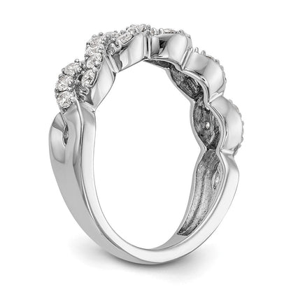 0.51ct. CZ Solid Real 14K White Gold Wedding Band Ring