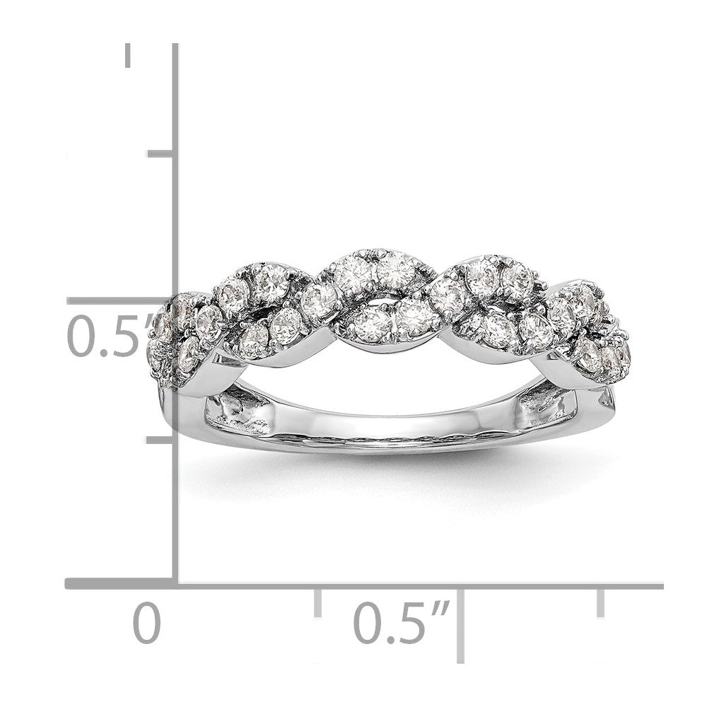 0.51ct. CZ Solid Real 14K White Gold Wedding Band Ring
