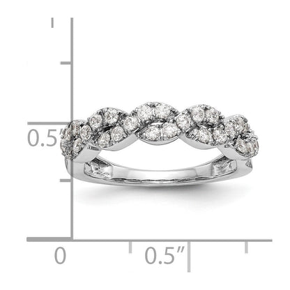 0.51ct. CZ Solid Real 14K White Gold Wedding Band Ring
