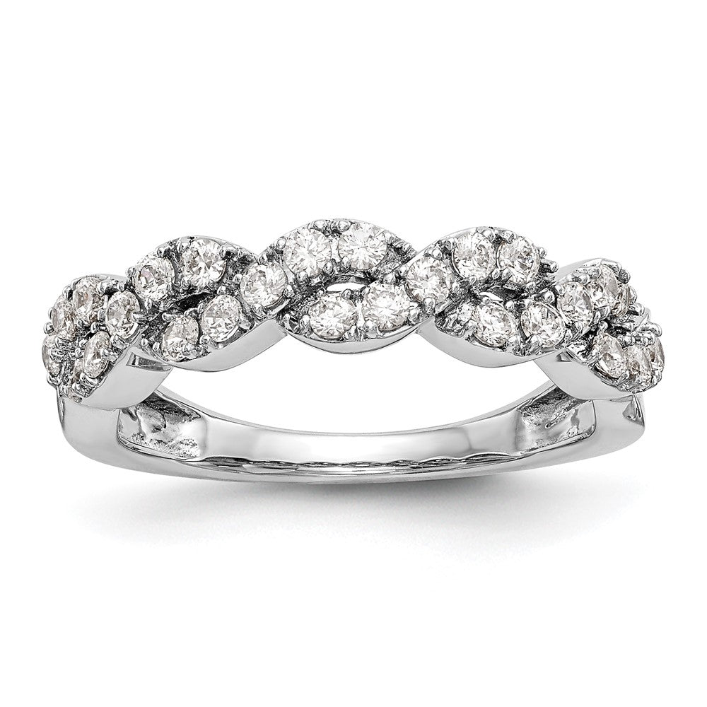 0.51ct. CZ Solid Real 14K White Gold Wedding Band Ring