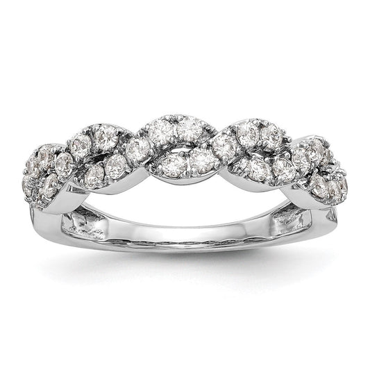 0.51ct. CZ Solid Real 14K White Gold Wedding Band Ring