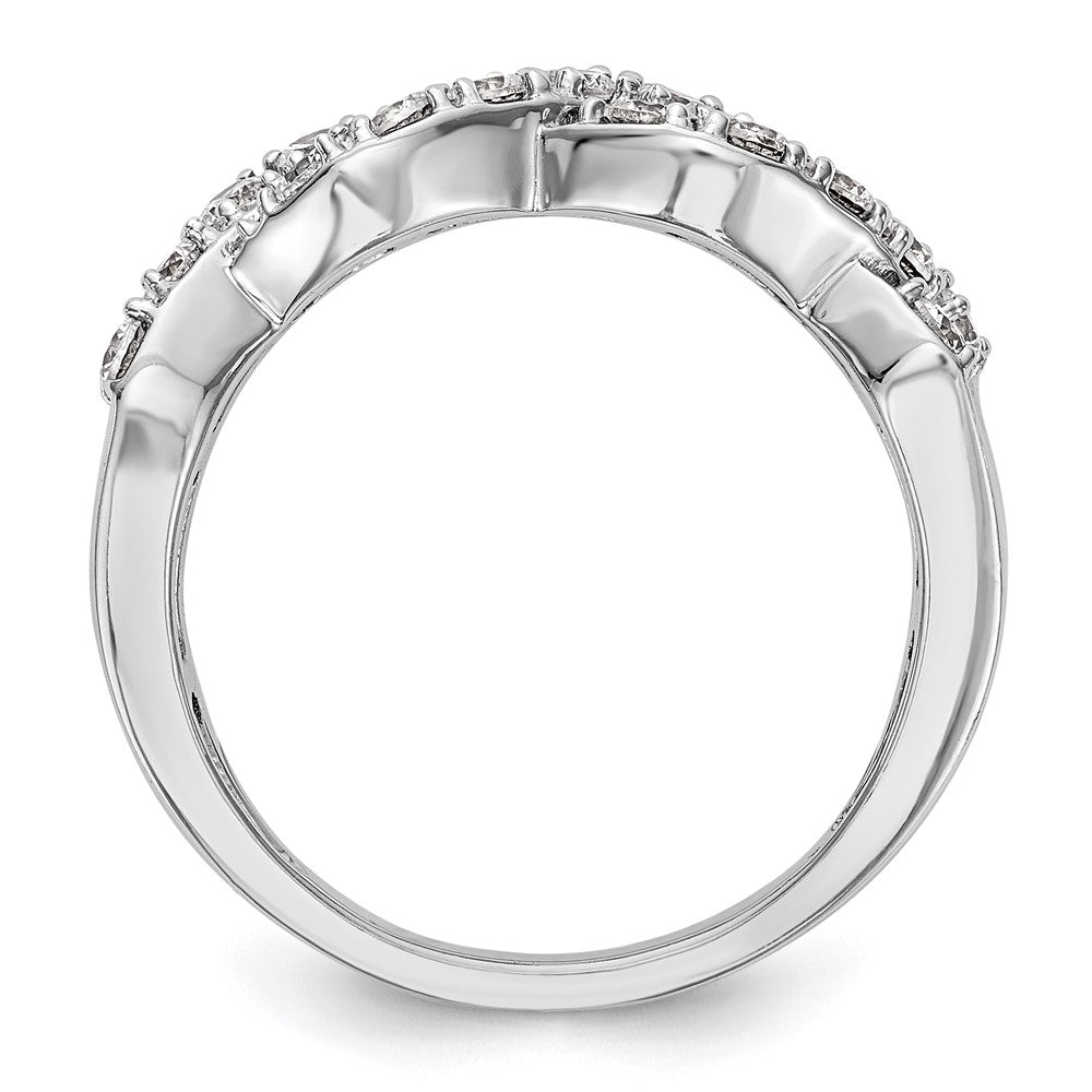0.72ct. CZ Solid Real 14K White Gold Wedding Band Ring