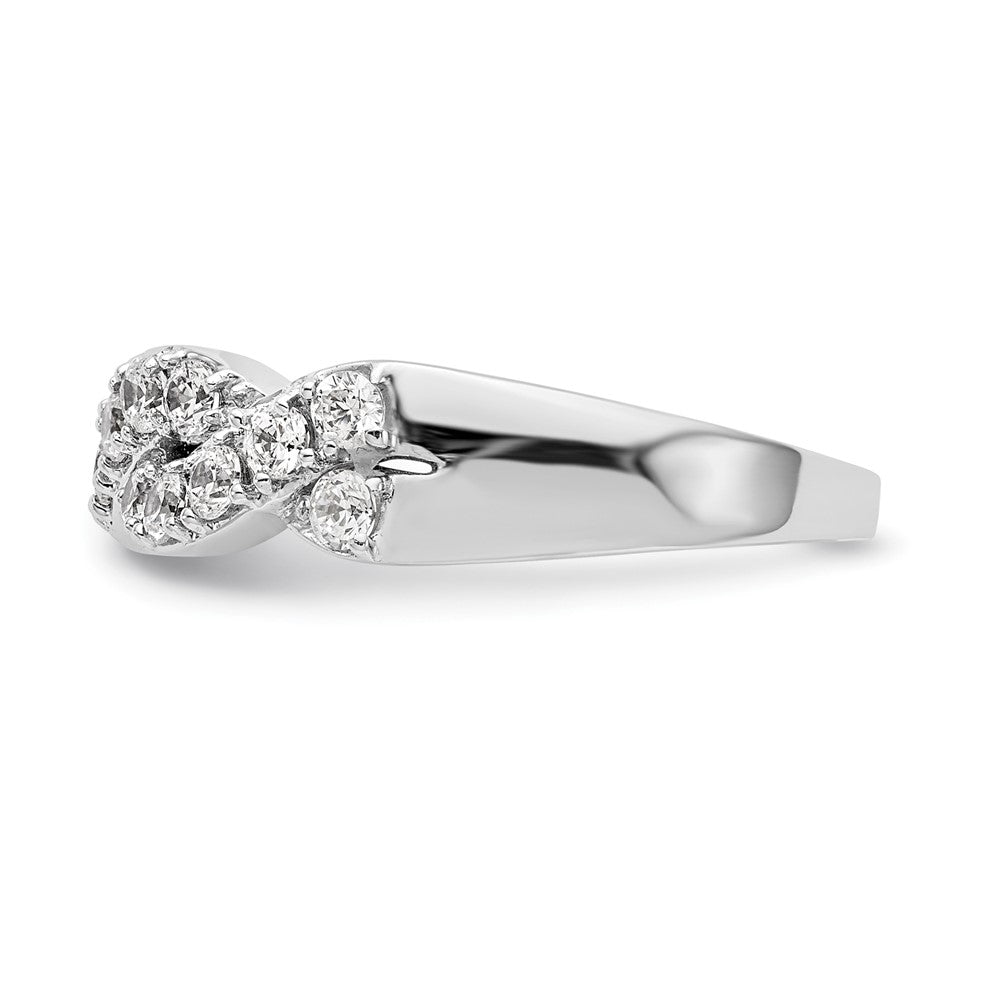 0.72ct. CZ Solid Real 14K White Gold Wedding Band Ring