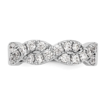 0.72ct. CZ Solid Real 14K White Gold Wedding Band Ring