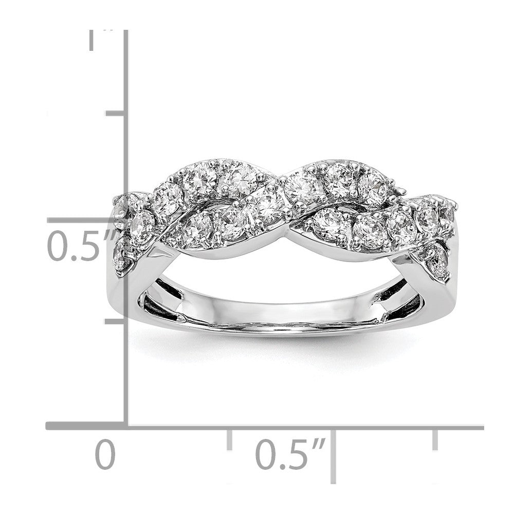 0.72ct. CZ Solid Real 14K White Gold Wedding Band Ring
