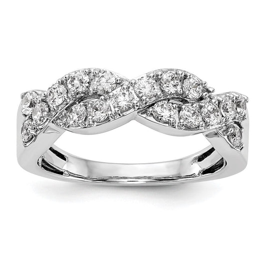 0.72ct. CZ Solid Real 14K White Gold Wedding Band Ring