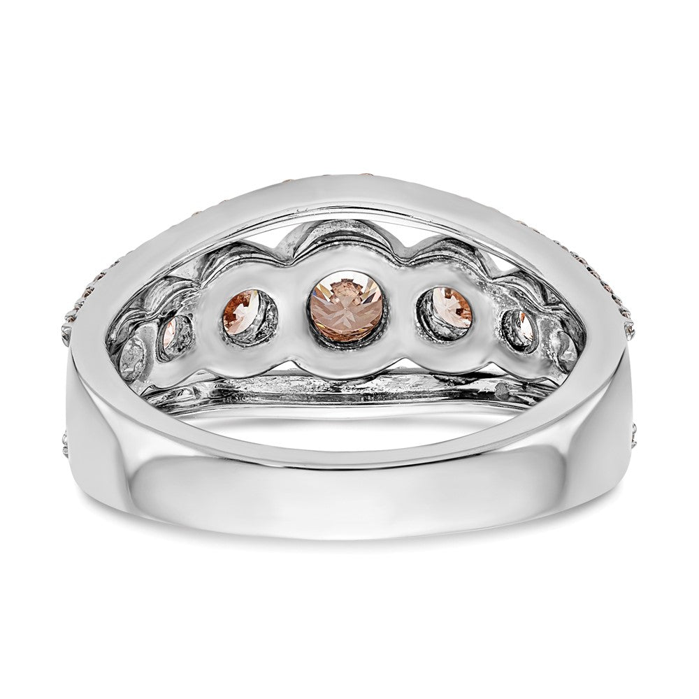 0.75ct. CZ Solid Real 14K White & Rose Wedding Band Ring