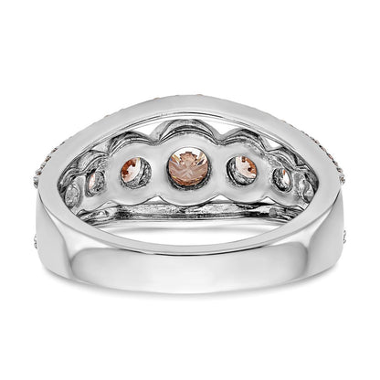 0.75ct. CZ Solid Real 14K White & Rose Wedding Band Ring