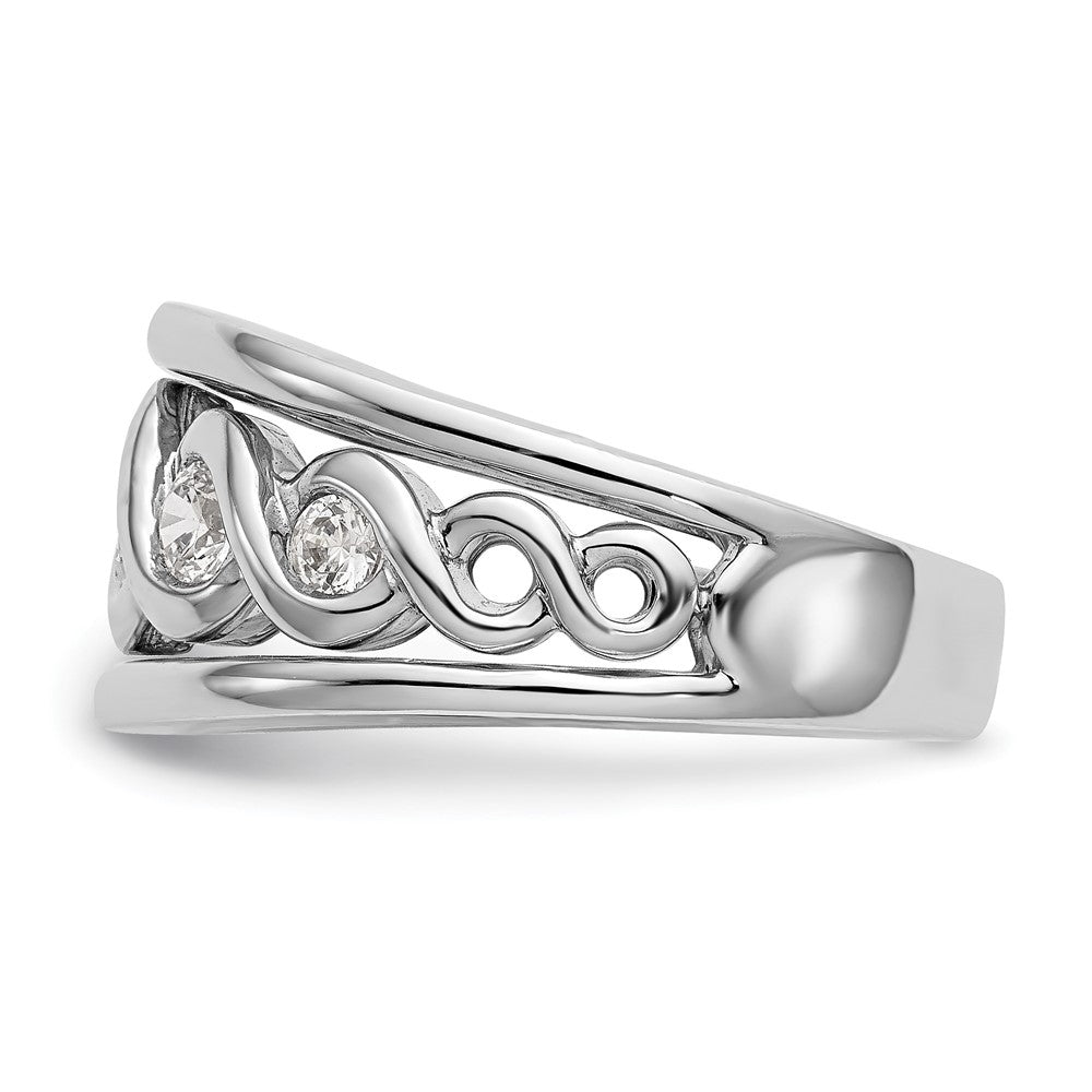 0.55ct. CZ Solid Real 14K White Gold Wedding Band Ring