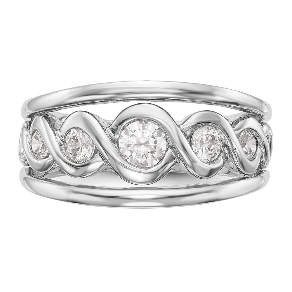 0.55ct. CZ Solid Real 14K White Gold Wedding Band Ring
