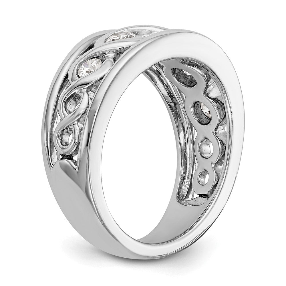 0.55ct. CZ Solid Real 14K White Gold Wedding Band Ring