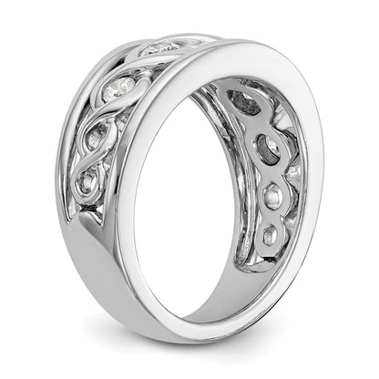 0.55ct. CZ Solid Real 14K White Gold Wedding Band Ring