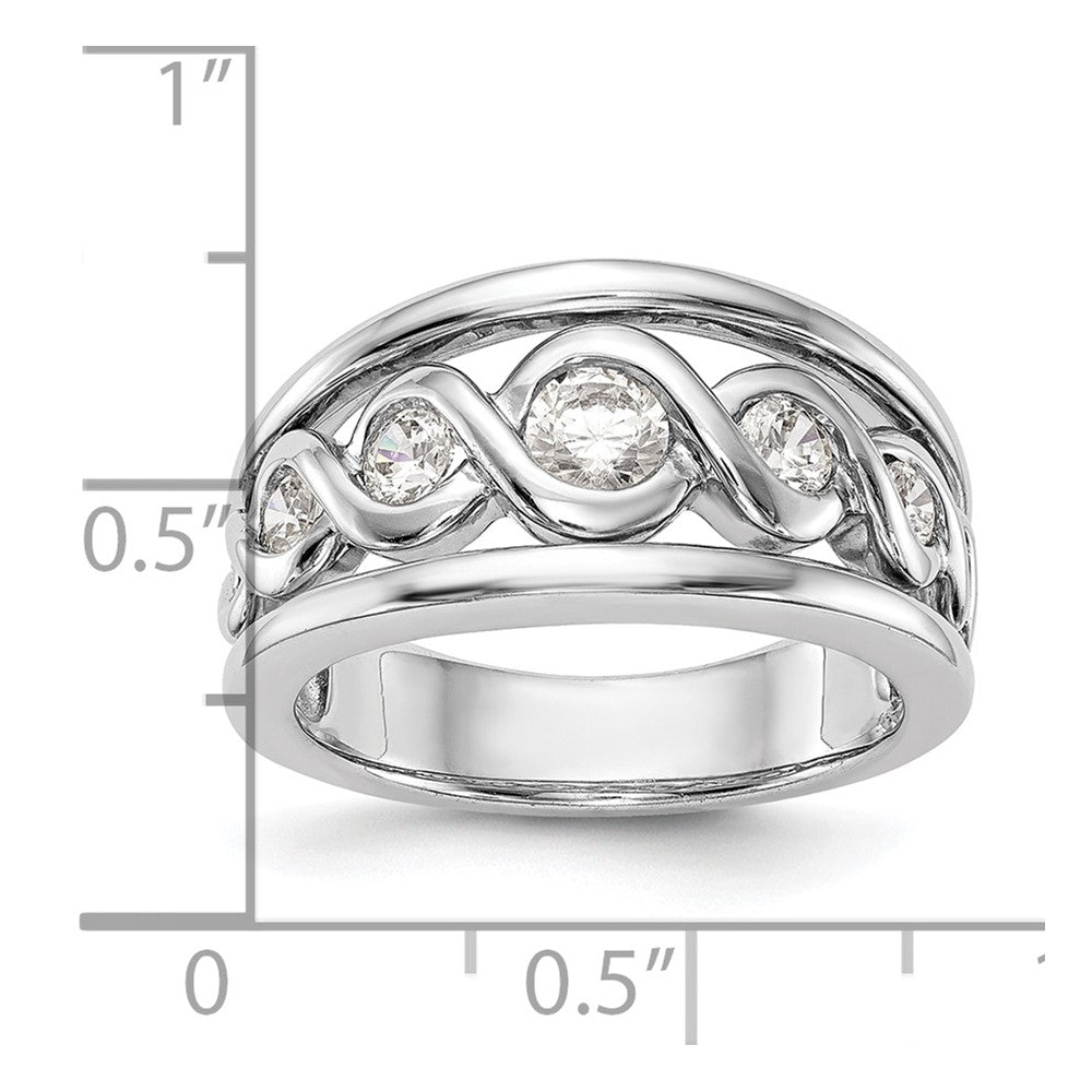 0.55ct. CZ Solid Real 14K White Gold Wedding Band Ring