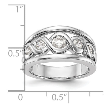 0.55ct. CZ Solid Real 14K White Gold Wedding Band Ring