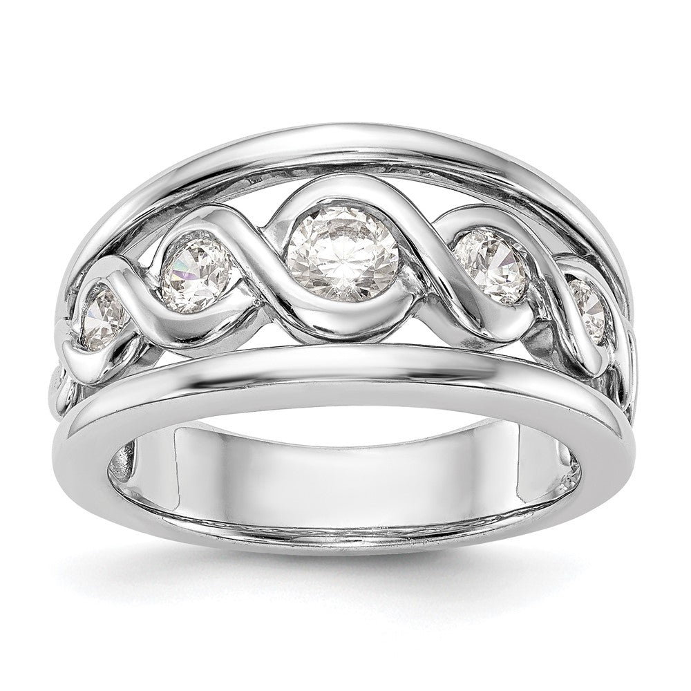 0.55ct. CZ Solid Real 14K White Gold Wedding Band Ring