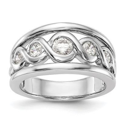 0.55ct. CZ Solid Real 14K White Gold Wedding Band Ring