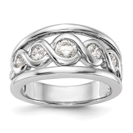 0.55ct. CZ Solid Real 14K White Gold Wedding Band Ring