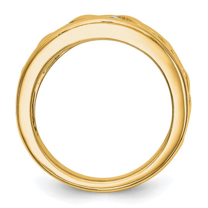 0.55ct. CZ Solid Real 14K Yellow Gold Wedding Band Ring