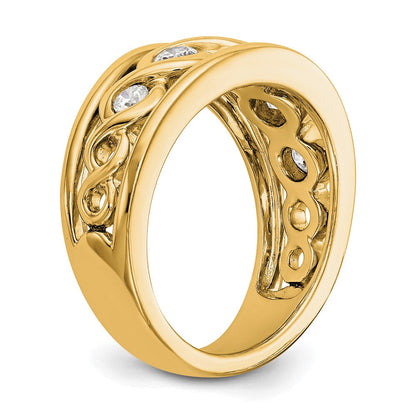 0.55ct. CZ Solid Real 14K Yellow Gold Wedding Band Ring