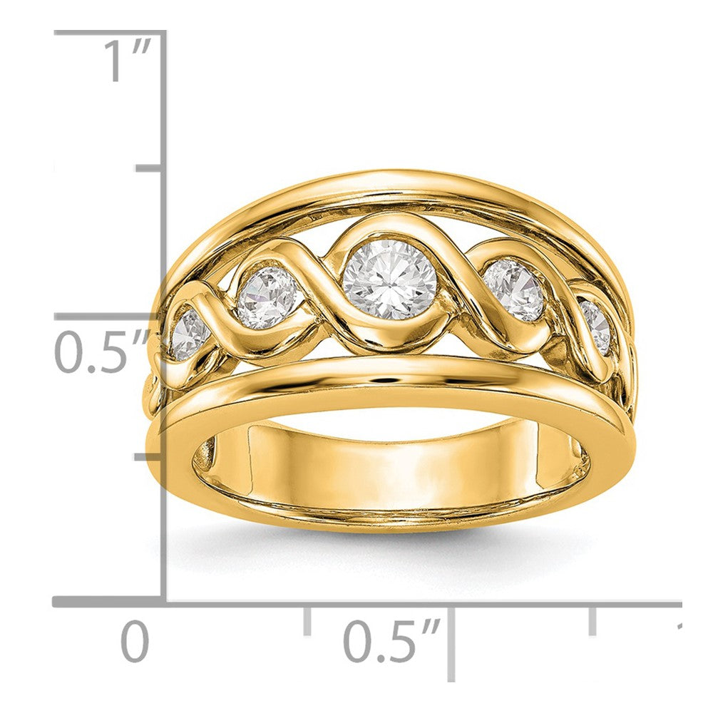 0.55ct. CZ Solid Real 14K Yellow Gold Wedding Band Ring