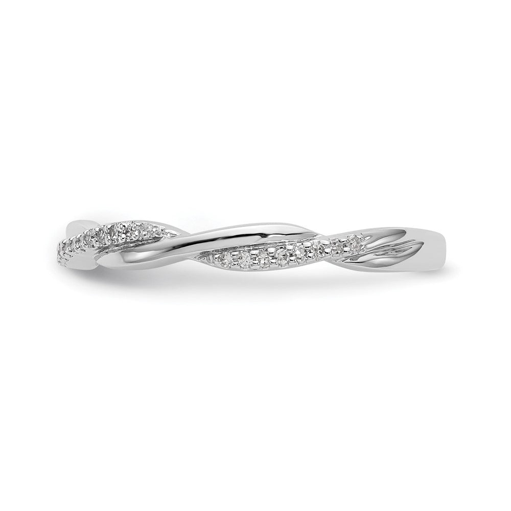 14k White Gold 1/8 Ct. Lab Grown Diamond VS/SI+ G+ Twist Band Ring