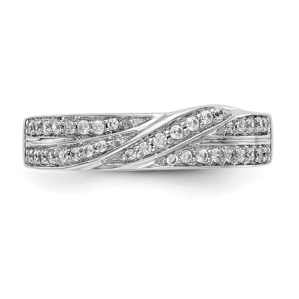 0.25ct. CZ Solid Real 14K White Gold Wedding Band Ring